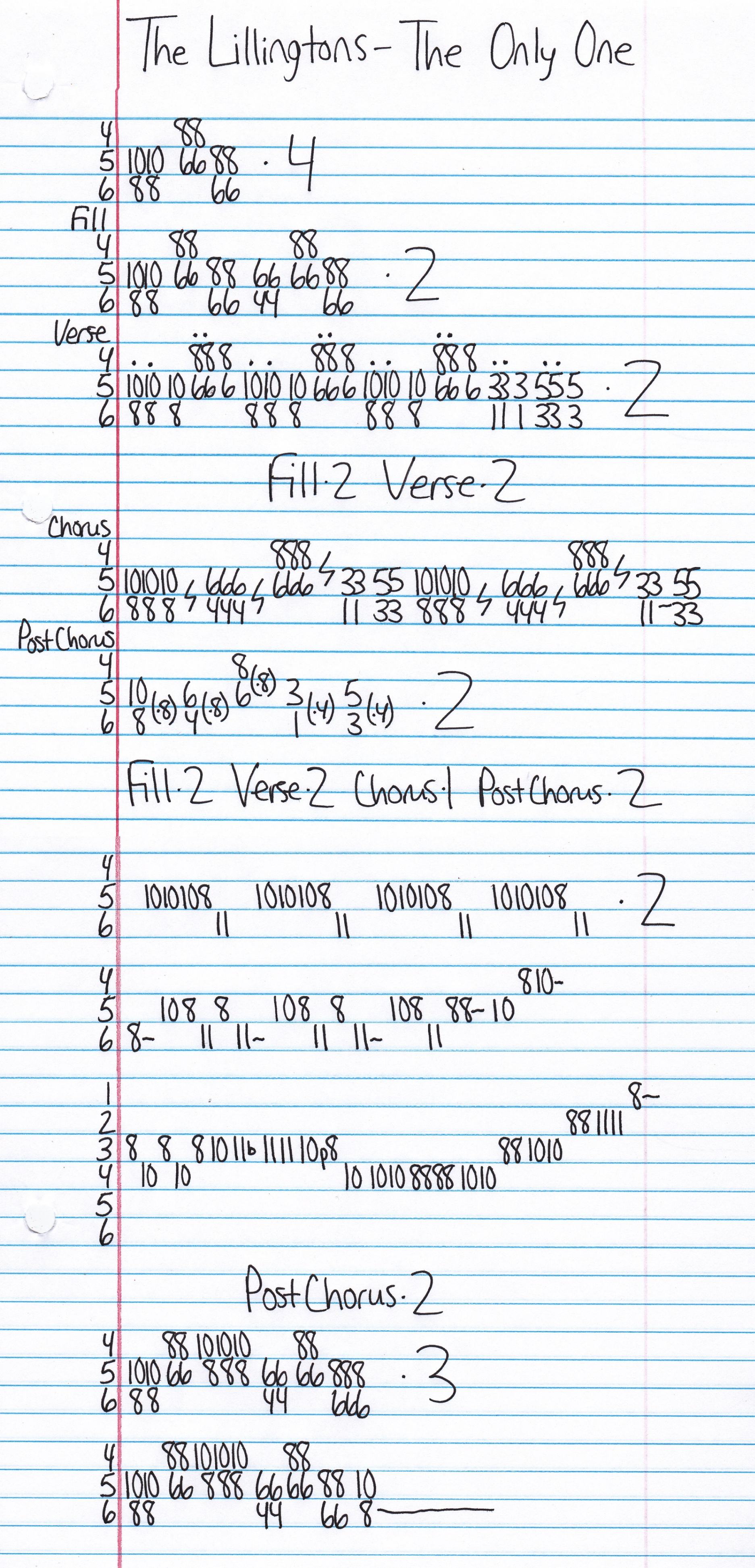 High quality guitar tab for The Only One by The Lillingtons off of the album Can Anybody Hear Me?. ***Complete and accurate guitar tab!***